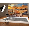 thumbnail image 2 of 8 x 6 ft Jerusalem Old City at Sunset Garage Door Background The Old City Night Jewish Temple Religious Building Travel Backdrop Party Living Room Decor Party Indoor Outdoor Banner Cover, 2 of 5