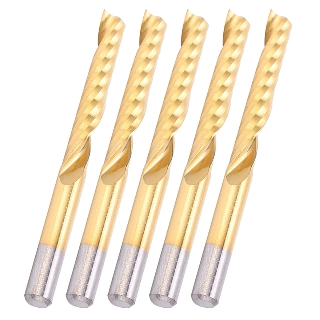 Juego de fresas CNC para enrutador en espiral, 5 uds., para corte de aluminio, 4x25x45mm