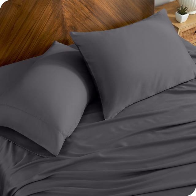 Bare Home Juego de Fundas de Almohada TENCEL™ - Lyocell Derivado Del Eucalipto - Estándar, Gris Hierro Forjado