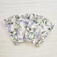 thumbnail image 1 of Solino Home Lilas Serviettes en Tissu Florales Ensemble de 4-100 % Lin Pur Serviettes de Table 20 x 20 Pouces pour l'Été - Fait Main et Lavable en Machine - Lilas/imprimé Blanc Cassé, 1 of 7