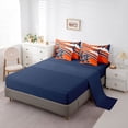 thumbnail image 5 of jejeloiu Deepblue Orange Helmet 7 Pieces Bedding Comforter Set,American Rugby Ball Full Bedding Set For Ball Lover Reversible, 5 of 8
