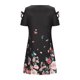 thumbnail image 5 of ICHUANYI Clearance Women Casual Slimming Draw Back Printed Short Sleeves Cold Shoulder Dress(Pink, M) Ichuanyi Ichuanyi, 5 of 8