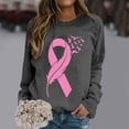 thumbnail image 2 of Cancer Awareness Sweatshirt for Women Fashion Comfortable Long Sleeve Pullover Tops Casual Everyday Wear Inspirational Ribbon Design, 2 of 2