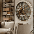 thumbnail image 3 of THE GEARS CLOCK Wall Clock with Real Moving Gears AM-LI_ 24 in Round Desert-Beige, 3 of 7