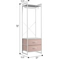 thumbnail image 2 of YSNW Clothing Rack with Drawers - Clothes Stand Dresser - Wood Top, Steel Frame, & Fabric Drawers - Tall Closet Storage Organizer - Garment Rack for Hanging Shirts, Dresses, & Jackets（Pink）, 2 of 7