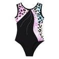 thumbnail image 3 of TiaoBug Kids Girls Shiny Metallic Stretch Gymnastics Leotard Ballet Dance Bodysuit Pink Leopard 10, 3 of 6