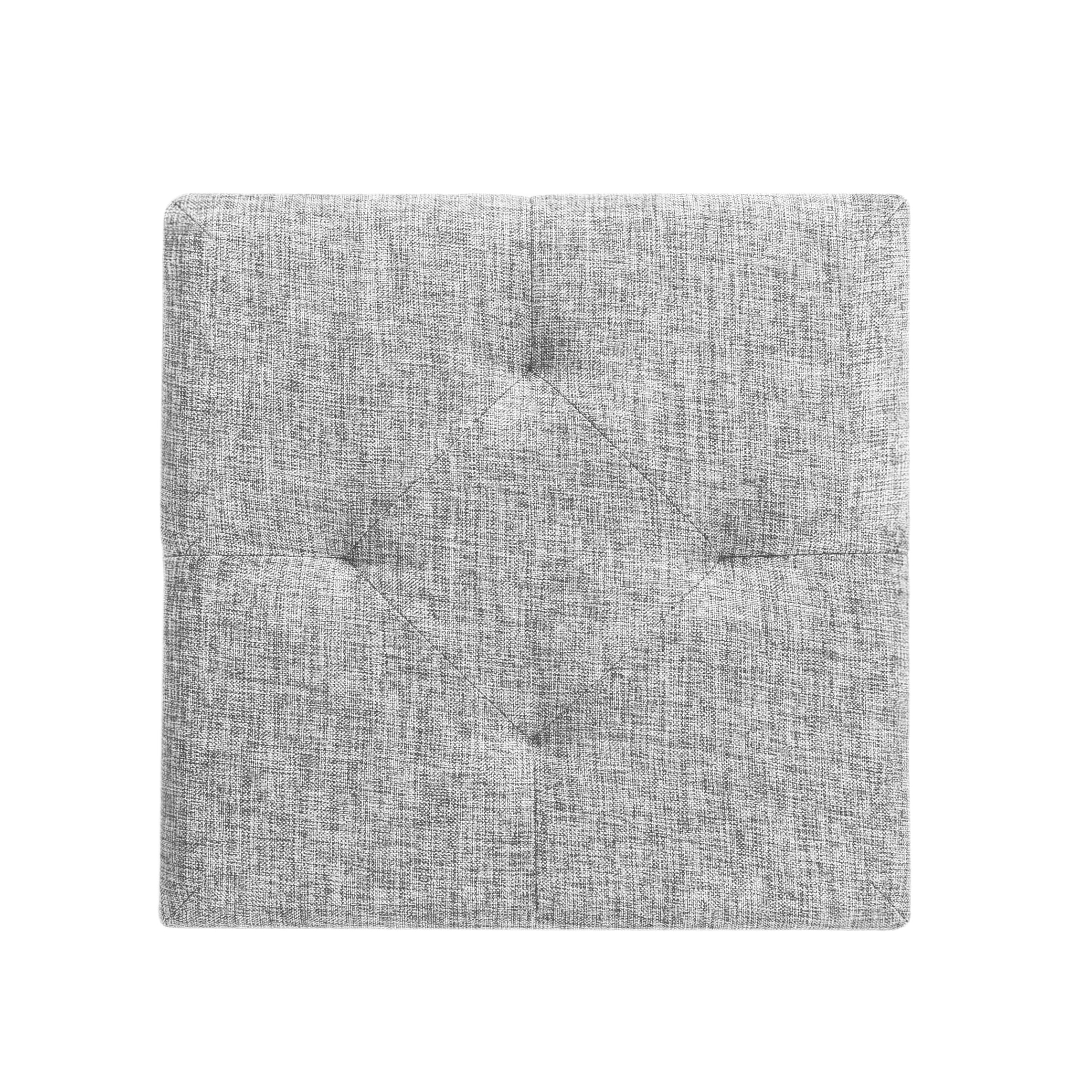 Mellow Stockbox 15" Ottoman with Storage Drawer, Light Grey