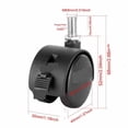 thumbnail image 5 of 4 Pieces Universal Mute Caster M8 Wheel 1.5Inch Replacement Furniture Table Drawers Cabinets Swivel Rollers 360 Degree Wheels ,Wear-Resistant, 5 of 5