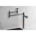thumbnail image 4 of Kingston Brass KS3708RKZ Wendell Deck Mount Pot Filler Faucet with Knurled Handle, Brushed Nickel, 4 of 7
