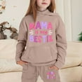 thumbnail image 2 of Sweatshirt Sets Kids - Child Boys Girls Long Sleeve Solid Warm Hoodie Pullover Tops Pants Kids Outfits Sweat Suit (Khaki,4-5 Years), 2 of 4