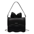 thumbnail image 2 of Bolso bandolera para mujer, elegante, informal, con correa desmontable y lazo. Negro Pequeño, 2 of 9