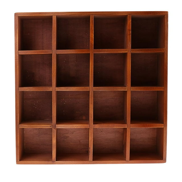 veasfak 16 Grids Wood Wall Mounted Storage Cabinet Shelf Home Kitchen Laundry Organizer
