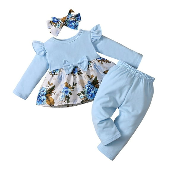 YunPes Girls Suits Baby & Toddler Cotton Lace Up Printed Tops & Pants