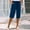 Dark Blue, variant on Cotton Linen Capris for Women Beach Cropped Trousers Below the Knee Pedal Pushers for Womens Long Shorts Women Linen Shorts Beach Resort Pants High Waisted Pleated Baggy Shorts Women Black L
