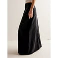 thumbnail image 3 of KelaJuan Women's Mid Waist Denim Skirt Solid Color Long A-line Skirt with Pockets for School, Work, Shopping, 3 of 6