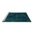 thumbnail image 2 of Ahgly Company Machine Washable Indoor Square Abstract Turquoise Blue Contemporary Area Rugs, 6' Square, 2 of 4