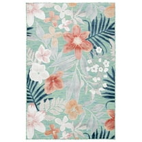 SAFAVIEH Cabana Caris Floral Indoor/Outdoor Area Rug, Green/Rust, 4' x 6'