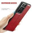 thumbnail image 4 of MOHEYO Slim Vegan Leather Cover Thin Luxury Classic Case for Samsung Galaxy S21 Ultra 5G - Red, 4 of 8