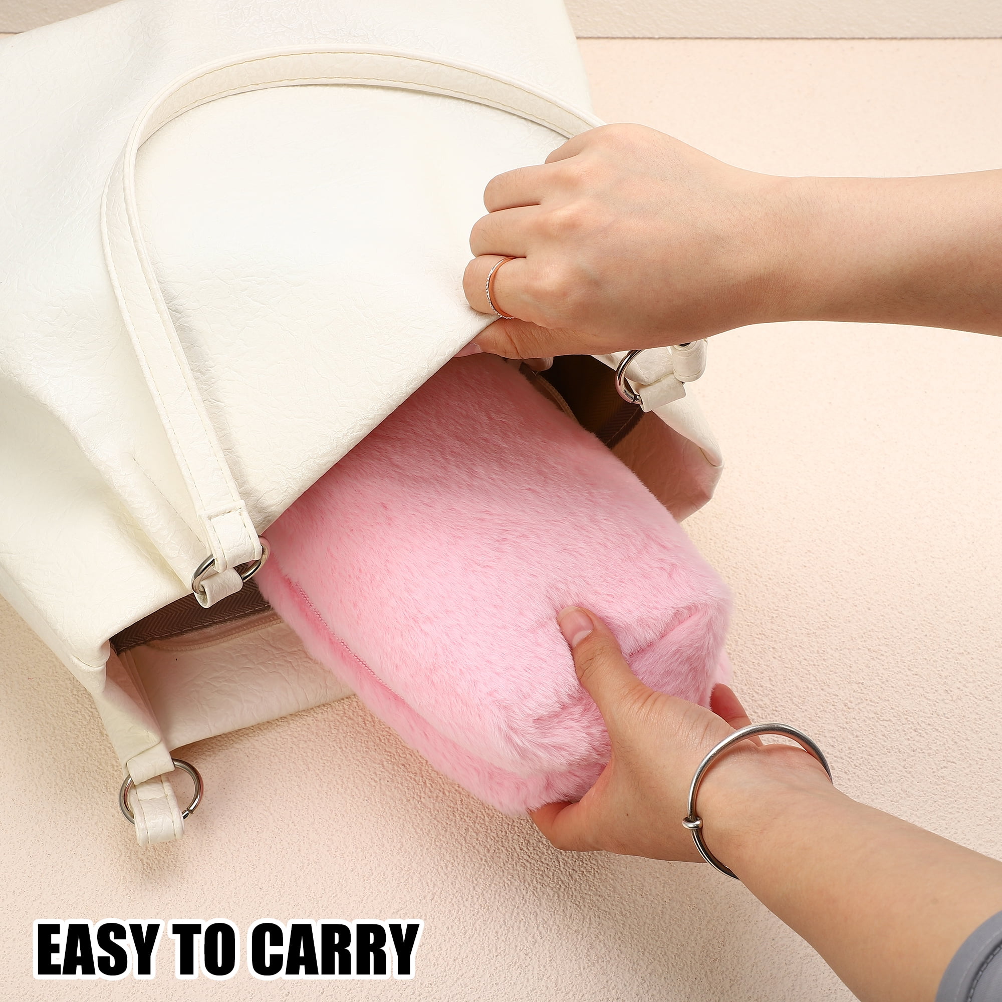 Unique Bargains Floral Makeup Bag Zipper Flower Cosmetic Pouch Pink