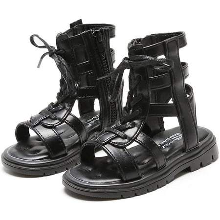 

Toddler Baby Girls Gladiator Sandals Open Toe Rubber Sole Roman Shoes Zipper Outdoor Summer Sandals for Girls(Toddler/Little Kid)