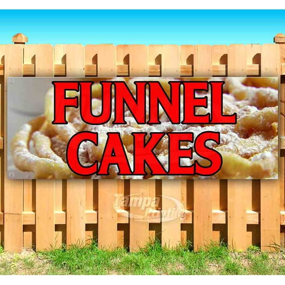 Funnel Cakes 13 oz Vinyl Banner With Metal Grommets