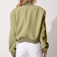 thumbnail image 5 of Gubotare Jacket Women Winter Womens Cropped Bomber Jacket Button Down Varsity Jackets Shackets With Pockets (Green,S), 5 of 5