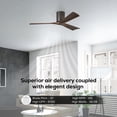 thumbnail image 4 of Matthews Fan Company IR3H-WN-WA-60 Irene 60" Walnut Hugger Ceiling Fan with 3 Blades, Remote and Wall Control, Indoor/Outdoor Damp Rated, 4 of 6