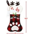 thumbnail image 3 of Dalrosia Christmas Stocking for Dogs with Pet Name Personalized Custom Christmas Stocking 18'' Large Red Black Plaid Bone Stocking Holiday Xmas Decorations Gifts for Dogs Pets, 3 of 3