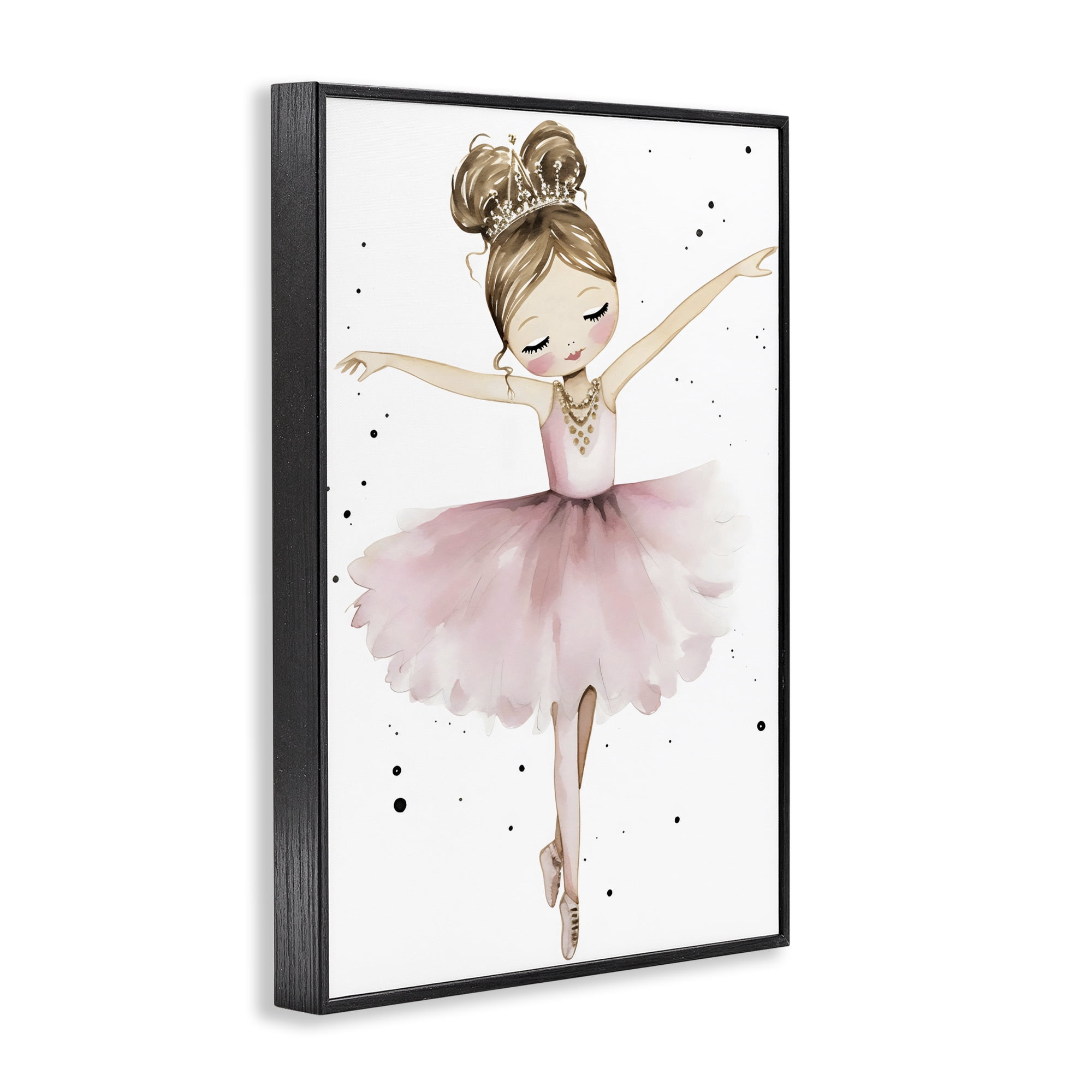 Stupell Industries Pointe Princess in Pink Tutu Black Framed Giclee Art, design by Creative Studio