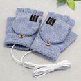thumbnail image 1 of Guantes calefactores con carga USB, guantes de medio dedo con pantalla táctil, guantes de invierno cálidos con tapa para hombres y mujeres, 1 of 6