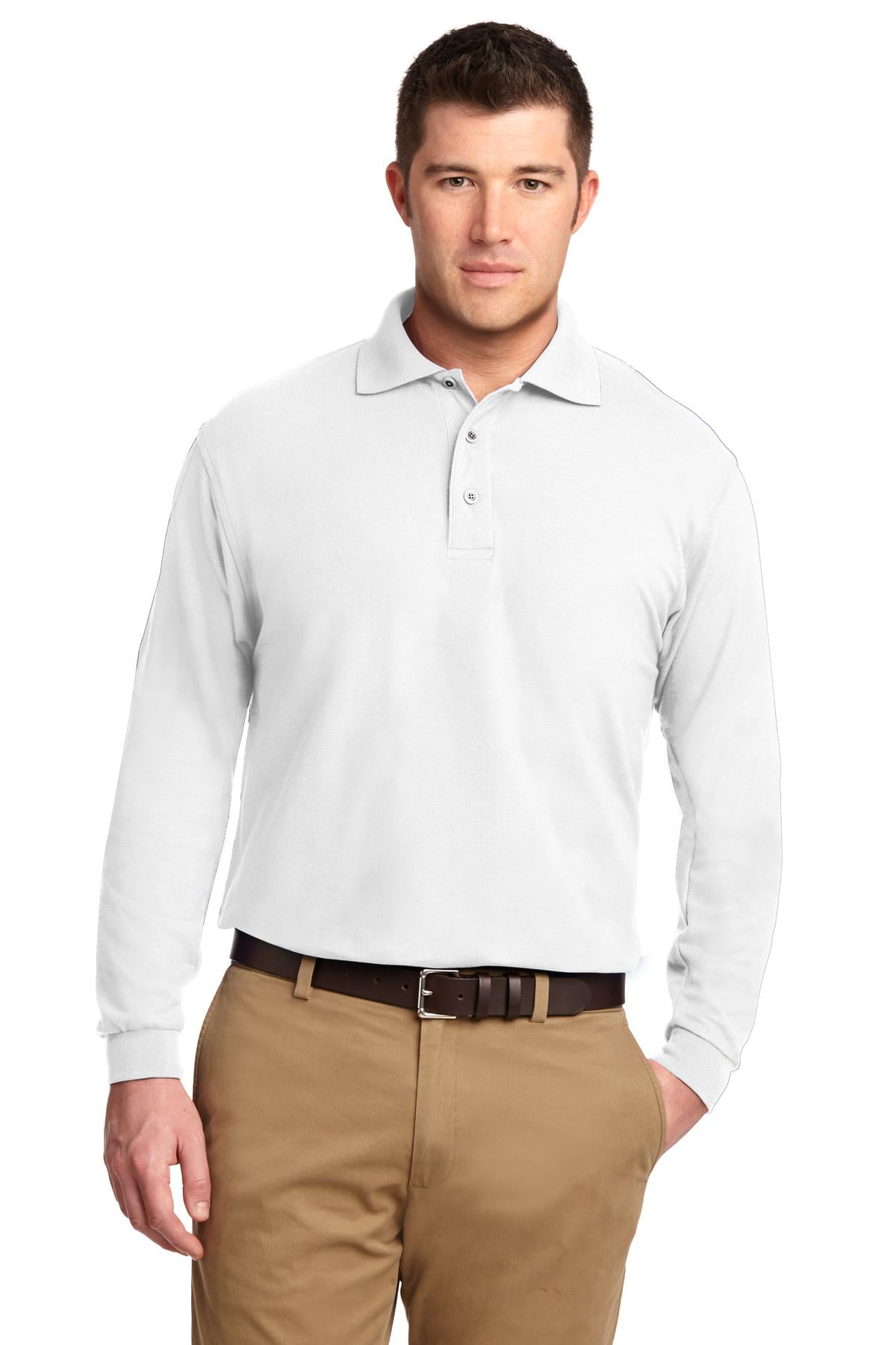 long sleeve 3 button polo
