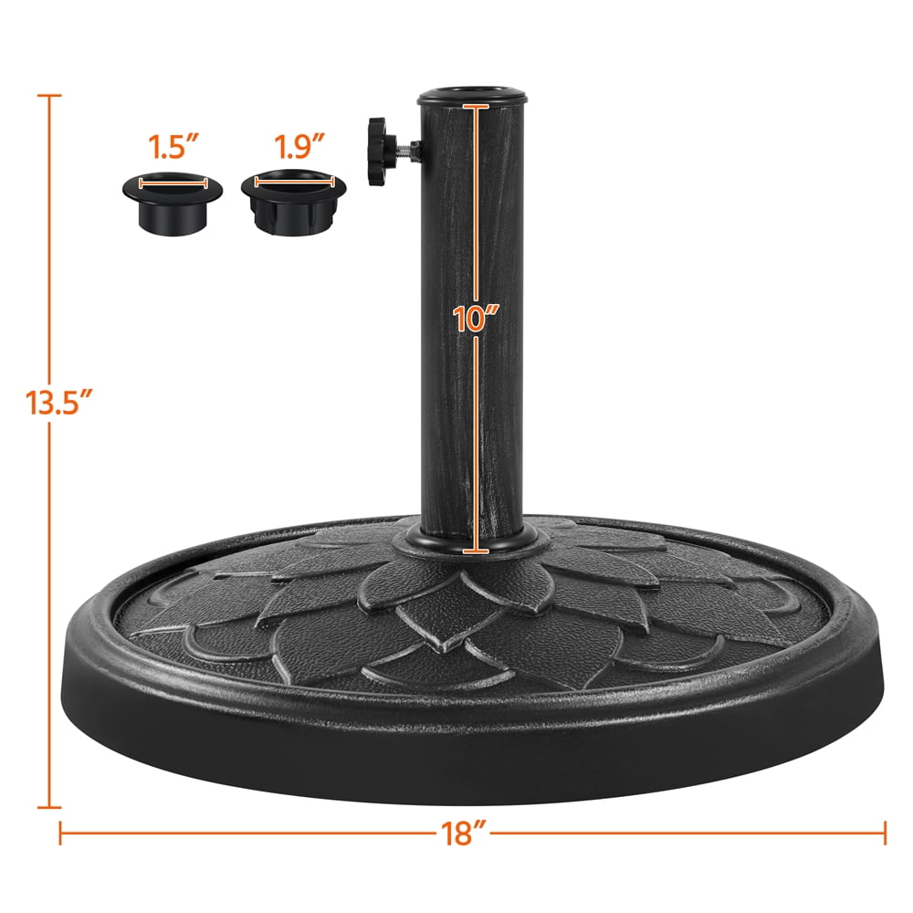 Yaheetech Outdoor Iron Umbrella Base Stand with Flower Petal Pattern, Black