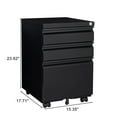 thumbnail image 5 of Office File Cabinets [Installation required] 3-drawer mobile filing cabinet with lock, office storage filing cabinet of legal/letter size, metal filing cabinet to be Installation required (black),Met, 5 of 19