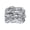 Q858 White Gold, variant on Stainless Steel 4 Ct Cubic Zirconia Bypass Braided Ring for Women US Size 6