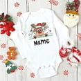 thumbnail image 4 of Body de bebé de ciervo personalizado con nombre, traje de fiesta de Navidad para recién nacido, mono para niño pequeño, ropa de manga larga para bebé, 4 of 5