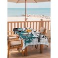 thumbnail image 2 of 54x80 Inch Outdoor Tablecloth with Umbrella Hole Zipper Rectangle Vintage Teal Black Rectangular Tablecloths Outside Waterproof Grey Plaid Animals Retro Tree Checkered Patio Table Cover for Picnic, 2 of 8