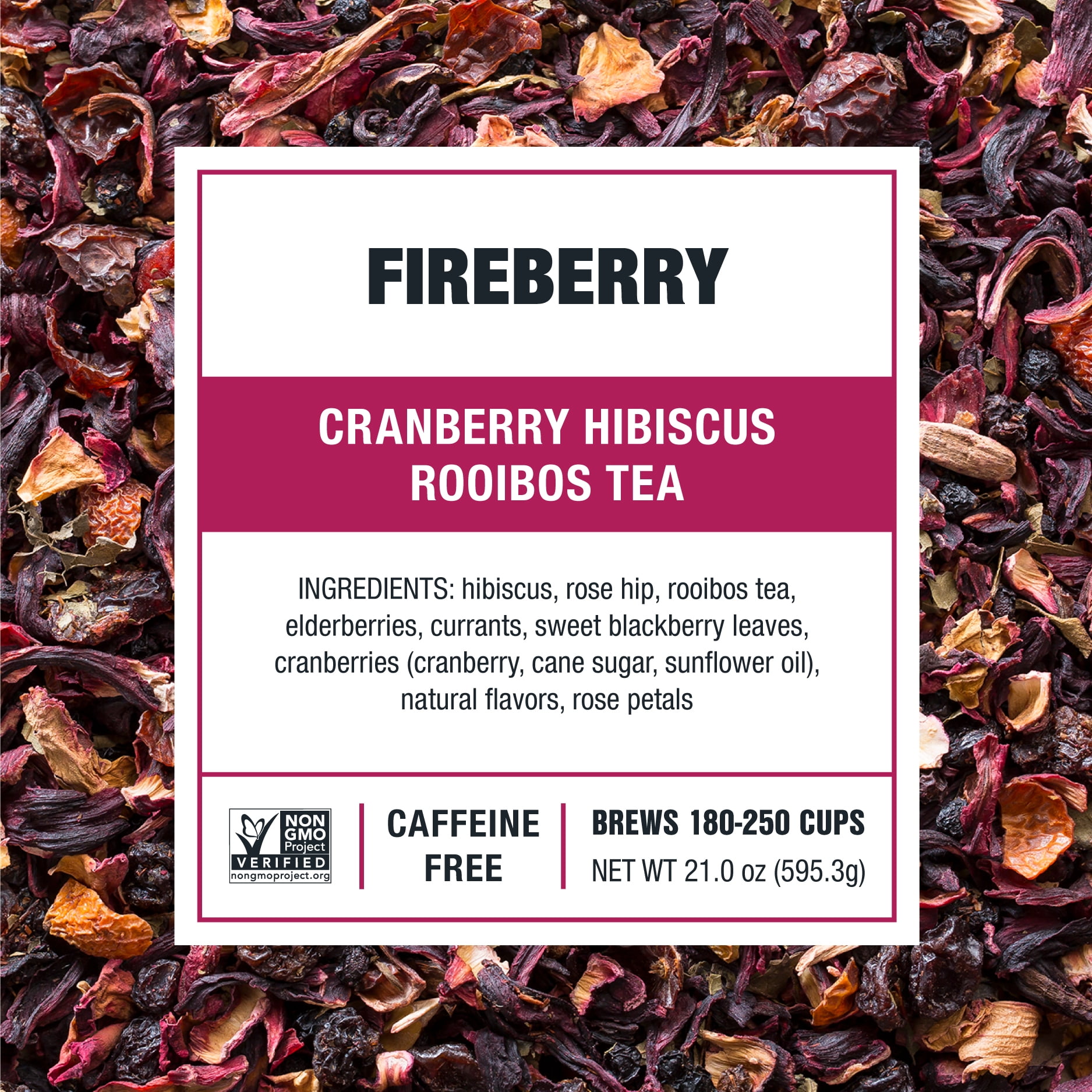 Tiesta Tea - Fireberry, Cranberry Hibiscus Loose Leaf Rooibos Tea, 2 Pack (16 oz Bulk Bag & 5 oz Tin)