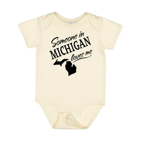 

Inktastic Someone in Michigan Loves Me Gift Baby Boy or Baby Girl Bodysuit