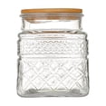 thumbnail image 2 of YAOMOBB Airtight Glass Jar Vintage Pattern Glass Storage Jar Bamboo Lid Large Capacity Kitchen Storage Container Good Sealing, 2 of 7