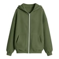 thumbnail image 5 of Zip Up Hoodie Girls Solid Color Full Zip Hoodie Coat Casual Fall Winter Girls Hoodies Size 12-13Y, 5 of 5
