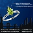 thumbnail image 2 of Gem Stone King 14K White Gold Green Peridot Solitaire Engagement Ring for Women | 1.30 Cttw | Pear Shape 9X6MM | Gemstone August Birthstone | Size 9, 2 of 6