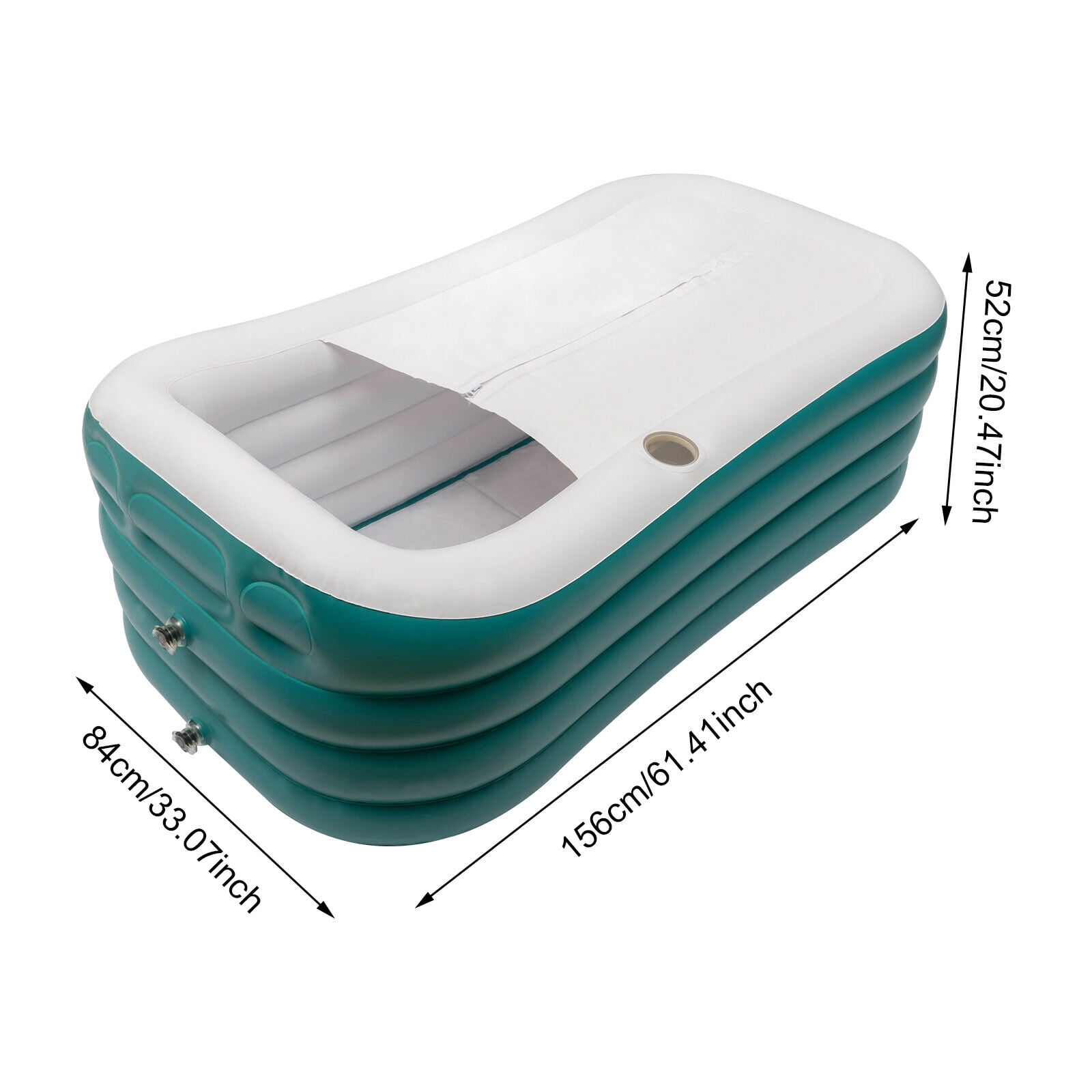 Aureum Supellectilem For Adult Bathtub, Green, PVC, 75"x30", 250L Inflatable Spa Bathtub