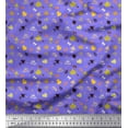 thumbnail image 1 of Soimoi Purple Cotton Voile Fabric Dot,Lantern & Autumn Leaves Clip Art Decor Fabric Printed Yard 56 Inch Wide, 1 of 3