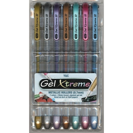 Yasutomo Gel Xtreme Pen Set, 7-Colors, Metallic