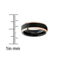 thumbnail image 3 of Metal Masters Mens Tungsten Wedding Band Ring Black Rose Goldtone Edges 4mm, 3 of 5