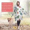 thumbnail image 4 of Wearable Oversized Blanket,White Cartoon Dinosaurs Eggs Hearts Pattern Wearable Blanket Hoodie for Adults,Cozy Hooded Blankets with Super Pockets,Super Warm Fuzzy Pullover for Women & Men, 4 of 6