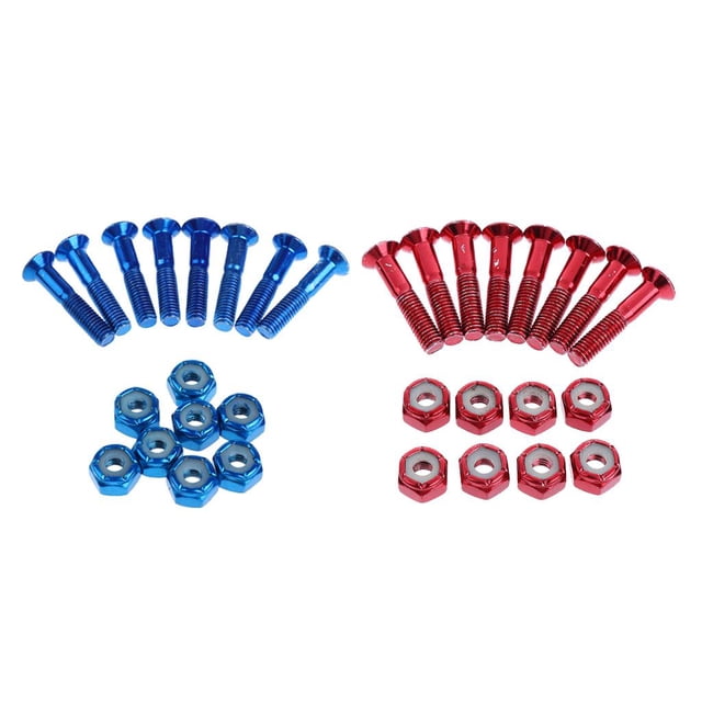 12 piezas de repuesto, tornillos de montaje para cubierta de monopatín de 1 ", tuercas de bloqueo, camión de bricolaje shamjiam Tornillo de hardware para patineta