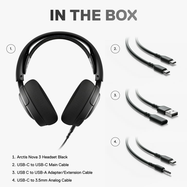 SteelSeries Arctis Nova 3 ゲーミングヘッドセット SteelSeries Arctis Nova 3 Wired Gaming Headset - Compatible with