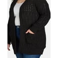 thumbnail image 5 of Terra & Sky Women's Plus Chenille Cardigan Sweater, Midweight, Sizes 0X-5X, 5 of 5