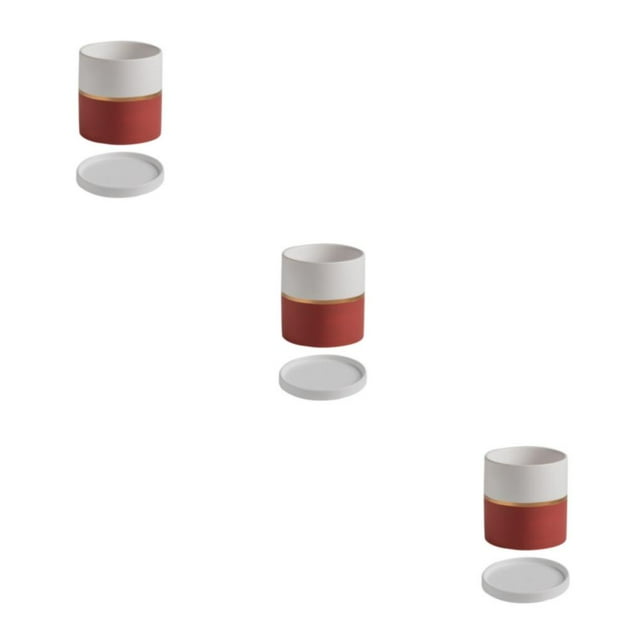 Transemion Weather-Resistant Ceramic Pot Helper For All Planting Needs Ceramics Ceramic Flower Pots Ceramic Flowerpot Planter red 11*11 3Set